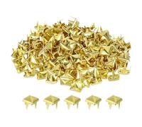 QUARKZMAN 80Pcs Rivet Pyramide Carrée, 6mm Clous à Quatre Griffes, Clou Punk Rock Cuivré pour Vêtements, Sacs, Chaussures en Cuir (Doré)