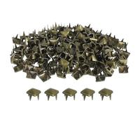 QUARKZMAN 80Pcs Rivet Pyramide Carrée, 6mm Clous à Quatre Griffes, Clou Punk Rock Cuivré pour Vêtements, Sacs, Chaussures en Cuir (Bronze)