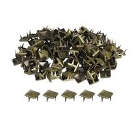 QUARKZMAN 80Pcs Rivet Pyramide Carrée, 7mm Clous à Quatre Griffes, Clou Punk Rock Cuivré pour Vêtements, Sacs, Chaussures en Cuir (Bronze)