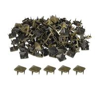 QUARKZMAN 80Pcs Rivet Pyramide Carrée, 8mm Clous à Quatre Griffes, Clou Punk Rock Cuivré pour Vêtements, Sacs, Chaussures en Cuir (Bronze)