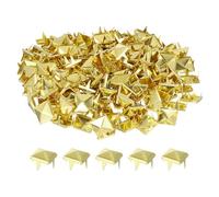 QUARKZMAN 80Pcs Rivet Pyramide Carrée, 9mm Clous à Quatre Griffes, Clou Punk Rock Cuivré pour Vêtements, Sacs, Chaussures en Cuir (Doré)