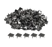 QUARKZMAN 80Pcs Rivet Pyramide Carrée, 9mm Clous à Quatre Griffes, Clou Punk Rock Cuivré pour Vêtements, Sacs, Chaussures en Cuir (Noir Métallisé)