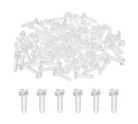 QUARKZMAN 80Pcs Vis Acrylique Transparente, M4x16mm PC Vis Phillips À Tête Ronde Boulons Métrique À Pas Grossier pour Accessoires, Transparent
