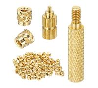 QUARKZMAN 80Set M2 Insertions Filetées À Chauffage Avec Embout De Soudure, 3.5mm OD, 3.5mm Hauteur, Insertions En Laiton À Moletage Pour Pièces En Plastique D'Impression 3D