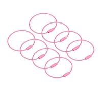 QUARKZMAN 8Paquets Anneaux Porte-Clés en Câble, 6 Pouces (155mm) Anneaux de Clés en Fil pour Tours de Cou, Porte-Clés, Étiquettes de Bagages, Rose