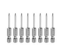 QUARKZMAN 8Pcs #0 Embout Tournevis Phillips PH0 Tige Hexagonale 1/4" Longueur 2" (50mm) Tige 2.5mm Magnétique Tête Croisée Embouts Perceuse Acier S2 Tournevis Industriel Pour Outils, Gris