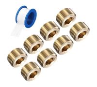 QUARKZMAN 8Pcs 1/2 NPT Bouchon De Tuyau En Laiton, Filetage Mâle À Six Pans Creux, Bouchon Noié Pour Sceller L'extrémité Du Tuyau, Valve Solénoïde Pneumatique