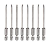 QUARKZMAN 8pcs #1 Embout Cruciforme PH1 Tige Hexagonale 1/4" Longueur 3" (75mm) Tige 3mm Magnetique Acier S2 Pour Outils, Gris
