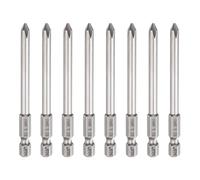 QUARKZMAN 8pcs #1 Embouts Tournevis Phillips PH1 Tige Hexagonale 1/4" Longueur 80mm (3.15") Tige 5mm Magnétique Tête Cruciforme Acier S2 Pour Outils, Gris