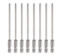 QUARKZMAN 8pcs #1 Phillips Embout Tournevis PH1 Tige Hexagonale 1/4" Longueur 100mm Tige 3mm Magnétique Tête Cruciforme Acier S2 Tournevis, Gris