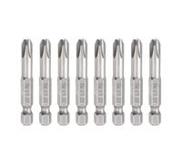 QUARKZMAN 8pcs #3 Phillips Embout Tournevis PH3 Tige Hexagonale 1/4" Longueur 2" (50mm) Tige 6mm Embouts Tete Croisee Magnetique Acier S2 Embouts Tournevis, Gris
