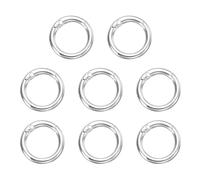 QUARKZMAN 8pcs Anneau À Ressort O Ring, Attache Métallique À Ressort Pour Porte-Clés, Accessoires De Boucle À Ressort Ronde De 27mm / 1 1/16 Pouce Pour Sac À Bandoulière Lanière Cuir, Argent