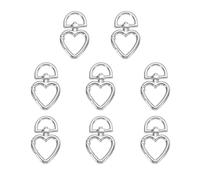 QUARKZMAN 8pcs Anneau Ressort O Clip, Attache Métallique Ressort Porte-Clés, Fermoir Snap En Forme De Cœur Accessoires Pour Sac À Main Sac À Bandoulière Lanière Cuir DIY Artisanat, Argent