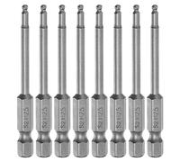 QUARKZMAN 8pcs balle Fin Hex Tête Clé Tournevis Morceau H2.5 1/4" Hex Tige 2.5" Long Métrique Magnétique S2 Acier pour Puissance Tournevis Perceuse Impact Tournevis