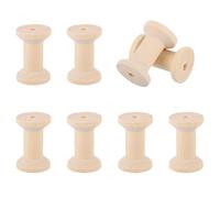 QUARKZMAN 8Pcs Bobines en Bois pour Activités Créatives, 1.97Pouces Bobines Vides en Bois Naturel Bobines en Bois pour Fil Tissage De Fil Cordon Couture Ficelle Ruban Chaîne, Couleur Bois