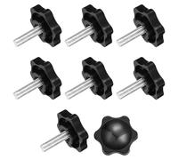 QUARKZMAN 8Pcs Bouton de Vis de Serrage, M6 x 20mm Bouton Étoile en Forme Hexagonale Poignées en Plastique Serrage Manuelle pour Meubles Mécaniques à Base de Parapluie, 32mm Diamètre