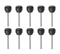 QUARKZMAN 8Pcs Boutons de Serrage Cannelés M3 x 30mm en Acier au Carbone Zingué Métrique à Vis Mâle à Tête Ronde en Plastique de 14mm.