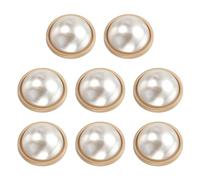 QUARKZMAN 8Pcs Boutons Métalliques 18mm (0.71") Alliage De Zinc Boutons Ronds Perle Accessoires De Couture Pour Vêtements DIY Décoration Craft, Or