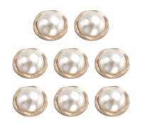 QUARKZMAN 8Pcs Boutons Métalliques 25mm (0.98") Boutons Ronds En Alliage De Zinc Accessoires De Couture Perle Pour Chemise Veste DIY Décoration Vêtements, Or