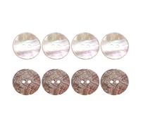QUARKZMAN 8Pcs Boutons Ronds En Coquille Naturelle,23mm 2 Trou Boutons En Nacre Pour Vetements Chemises Robes Couture DIY Artisanat,Beige Marron