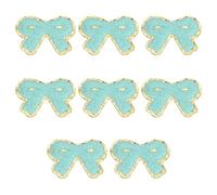 QUARKZMAN 8Pcs Bow Chenille Patches, Auto-Adhésif Brodé Appliqué Patch À Coudre Patches Autocollant Chenille Pour DIY Vêtements Tissu Chapeaux Chaussures Sacs, Cyan