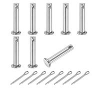 QUARKZMAN 8Pcs Broches À Chapelet M6x30mm, 304 Acier Inoxydable À Tête Plate À Trou Unique Avec Goupilles Fendues Pour Verrou De Remorque Réparation Mécanique Installation De Meubles