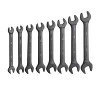 QUARKZMAN 8pcs Clés À Double Ouverture Épaisses 5.5x7/8x10/10x12/12x14/14x17/17x19/19x22/22x24mm Clé Double À Ouverture Métrique À Tête Plate pour Automobile Assemblage De Meubles, Noir