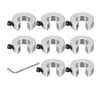 QUARKZMAN 8Pcs Collier d'Arrêt de Tige de Rail Linéaire SBR20 | en Alliage d'Aluminium, Anneaux de Fixation de Limite de Tige, Surface de Sablage avec une Clé à Tête Plate en Nickel