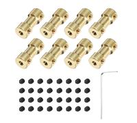 QUARKZMAN 8Pcs de Raccords d'Arbre en Laiton de 3,17 mm à 4 mm avec Vis et Clé Hexagonale Coupleur d'Arbre Moteur Flexible pour Roues de Voiture, Pneus et Arbre Moteur