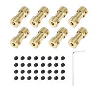 QUARKZMAN 8Pcs de Raccords d'Arbre en Laiton de 3mm à 3.17mm avec Vis et Clé Hexagonale Coupleur d'Arbre Flexible pour les Roues de Voiture, les Pneus, et les Moteurs d'Arbre