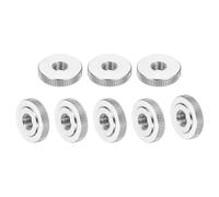 QUARKZMAN 8Pcs Ecrous À Oreilles Moletés M8, 304 Acier Inoxydable Rond Moleté À Tête Plate Avec Trou Traversant Écrou De Poignée, Réglage De Verrouillage, Type Fin, Argenté