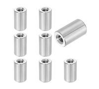 QUARKZMAN 8Pcs Écrous D'Accouplement Ronds M6x1x20mm, Connecteur En Acier Inoxydable, Fixations Écrous Matériel Tige 12mm OD Pour Tige Filetée, Argent