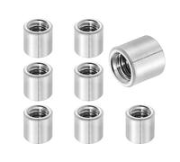 QUARKZMAN 8Pcs Écrous D'Accouplement Ronds M8x1.25x12mm, Connecteur En Acier Inoxydable, Fixations D'Écrous Pour Tige Filetée, Matériel De Construction Industriel, Argent