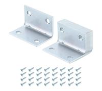 QUARKZMAN 8pcs Équerre d'Angle Metale en Forme de L, 47x30x47mm Équerres d'Assemblage Renforcée à Angle Droit, Corniere Fixation avec Vis pour Étagère en Bois Coin Meubles, Argenté