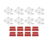 QUARKZMAN 8Pcs Fermeture Magnétique Pour Armoire, Fermeture Magnétique Adhésive Pour Tiroir Verrou Magnétique Pour Portes Coulissantes D'Armoire Cuisine Placard, Argenté