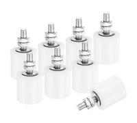 QUARKZMAN 8pcs Galet Guide pour Portail Coulissant 42x44mm, M10 Roulette Nylon Guide au Sol pour Porte Grange Coulissante, Roue Universel avec Roulement à Billes Scellé pour Portail, Blanc