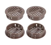 QUARKZMAN 8Pcs Grille de Ventilation Ronde en Plastique, Diamètre Encastrement 35mm Hauteur 11mm Grille d'aération, Bouches d'aération pour Armoire Plafond Mur Fenêtre Cache Radiateur, Brun