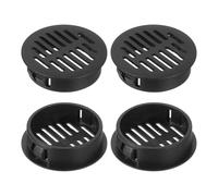QUARKZMAN 8Pcs Grille de Ventilation Ronde en Plastique, Diamètre Encastrement 35mm Hauteur 11mm Grille d'aération, Bouches d'aération pour Armoire Plafond Mur Fenêtre Cache Radiateur, Noir