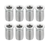 QUARKZMAN 8Pcs Insert Filetés Ecrous, M6x20mm Douille Hexagonale Pour Bois - 304 Acier Inoxydable Vis Meubles Vis Dans Ecrous Boulon Fixateur Connecteur Bois