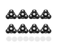 QUARKZMAN 8Pcs Mini Roulettes autocollantes, 2,48" x 2,48" Roulettes Pivotantes à 360° pour Petits Appareils de Rangement Poubelle - Perles en Nylon (Noir)