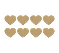QUARKZMAN 8Pcs Patch Thermocollant Coeur Kaki 40 x 35mm Ecusson Thermocollant Décoratifs pour la Réparation de Vêtements, Sacs à Dos, Chapeaux et Autres Créations