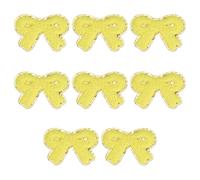 QUARKZMAN 8Pcs Patchs Chenille En Forme De Nœud, Autocollants Brodés Appliqués À Coudre Pour DIY Vêtements Tissus Chapeaux Chaussures Sacs, Yellow