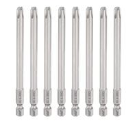 QUARKZMAN 8Pcs Phillips Embouts PH3 1/4" Hexagonale Tige 100mm Long Gris | Embouts Tournevis Cruciforme Phillips, Acier S2, Magnetique, Tete Crucifiee, Pour Outils Électriques