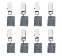 QUARKZMAN 8Pcs Poids pour Nappe, Pendentif pour Nappe en Marbre avec Clip en Métal Forme Cube Poids pour Nappe Pendentif pour Nappe Pierres pour Pique-Nique en Extérieur Dîner, Gris