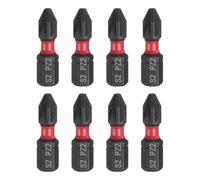 QUARKZMAN 8pcs PZ2 Embout de Tournevis 1/4" Tige Hexagonale 25mm/1" Longueur Magnétique Embouts Hexagonaux à Fente Phillips Acier S2 de Perceuse Électrique de Qualité Industrielle