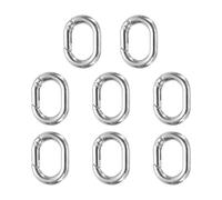 QUARKZMAN 8pcs Ressort O Anneau Clip, Attache Métallique Ressort Porte-Clés, Fermoir Rectangle Arrondi Accessoires Pour Sac À Main Sac DIY Artisanat, Argenté, Petit