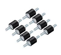 QUARKZMAN 8pcs Silent Bloc avec Goujon Mâle M5x15mm, Supports d'Isolation Caoutchouc 15x15mm, Amortisseurs Mécaniques de Vibration et 16 Écrous M5 pour Compresseur Générateur Machine à Laver