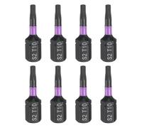 QUARKZMAN 8pcs T10 Embout de Tournevis Torx 1/4" Tige Hexagonale 25mm/1" Longueur Magnétique Étoile 6 Pans Acier S2 Forets de Tournevis et de Perceuse Électrique de Qualité Industrielle