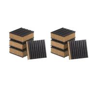 QUARKZMAN 8pcs Tapis Anti-Vibration Machine à Laver, Tampons en Caoutchouc Liège, Amortisseurs Anti-Vibration Carrés Coussinet Patin pour Climatiseur Compresseur Meubles, 5.08x5.08x2.22cm