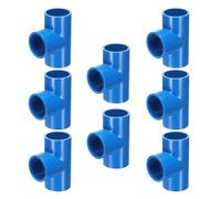 QUARKZMAN 8pcs Tee PVC Raccord 3/4" 3 Voies Connecteur Meuble Construction Grade Tuyau Coude Raccords Pour Plomberie Drain Tuyau Eau Construction, Bleu